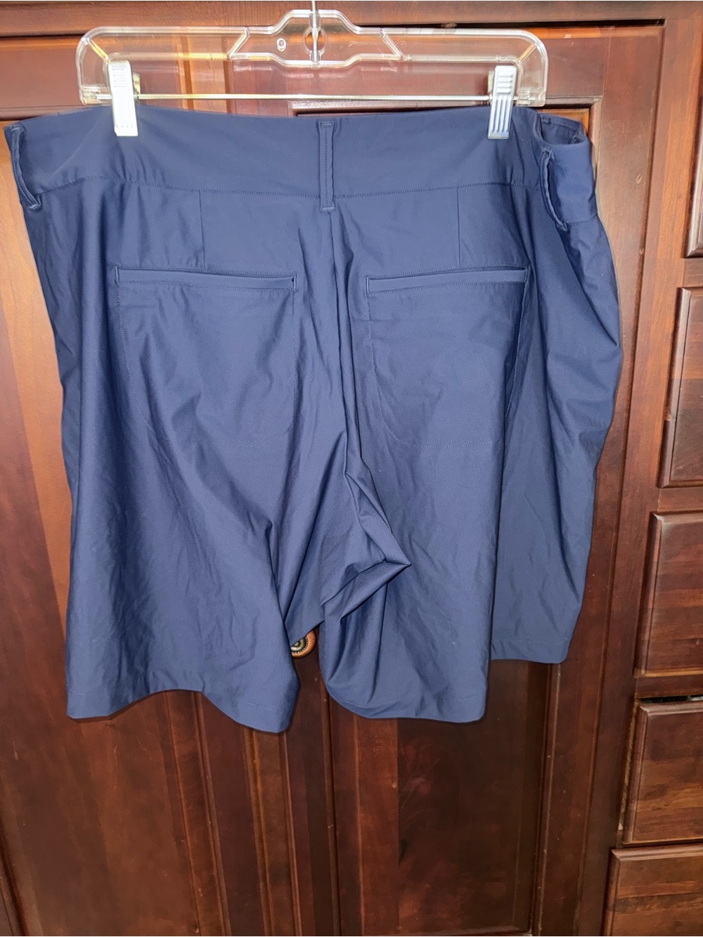 SPANX High-Rise Bermuda Shorts In Navy Blue - Picture 6 of 6